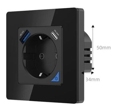 Розетка Coswell Zigbee чорна coswall_socket_pd фото