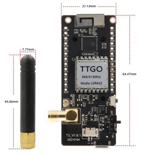 Плата розробника LILYGO ESP32 і LoRa SX1276 433МГц esp32_lilygo_lora фото